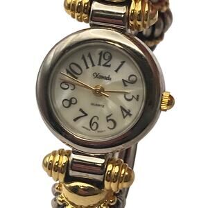 Xanadu Quartz Womens Watch 22mm Cuff Bracelet Style New Battery Silver Gold Tone